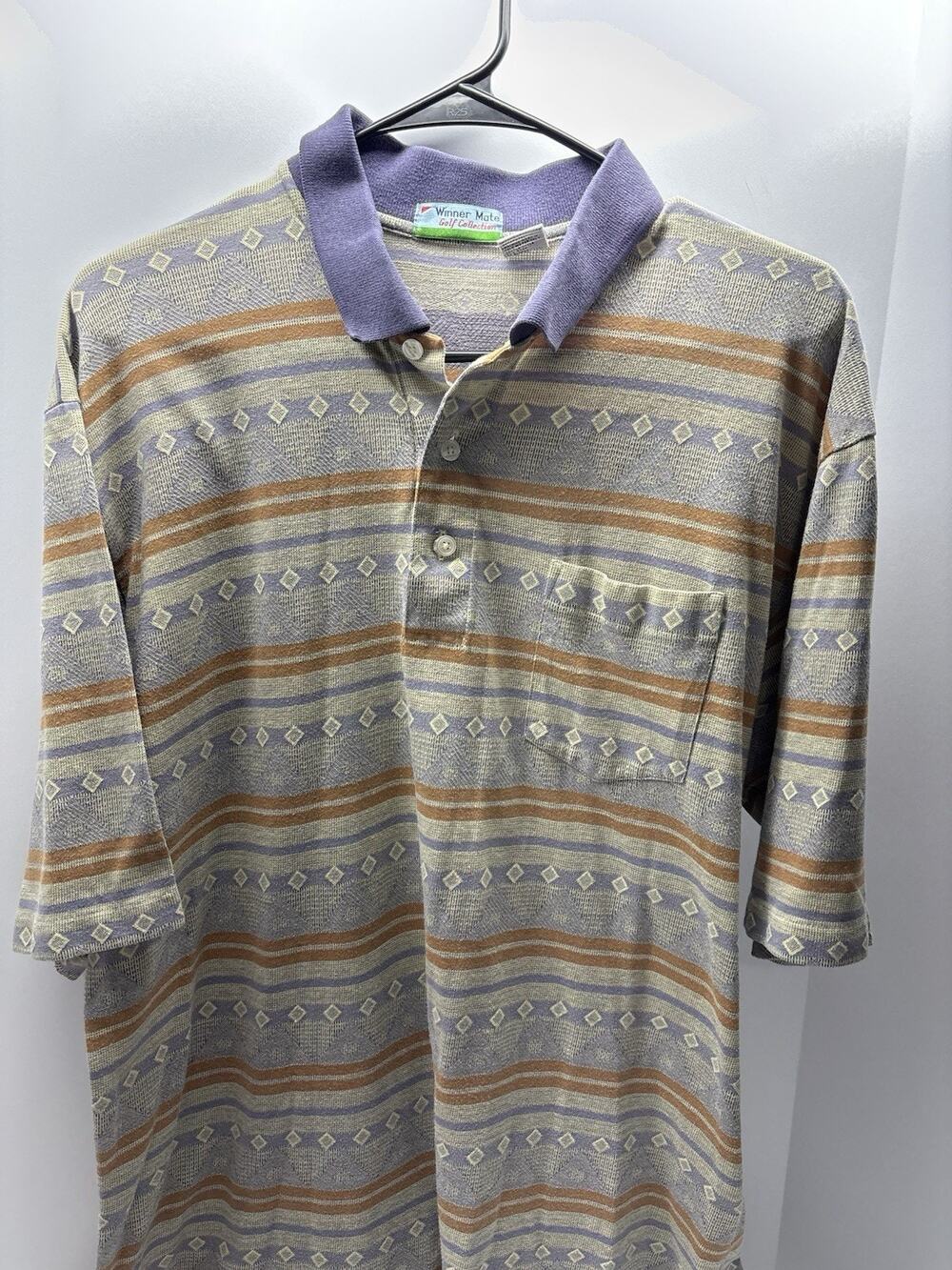 Vintage 90s Winner Mate Golf Collection Geometric Polo Shirt Men’s Large